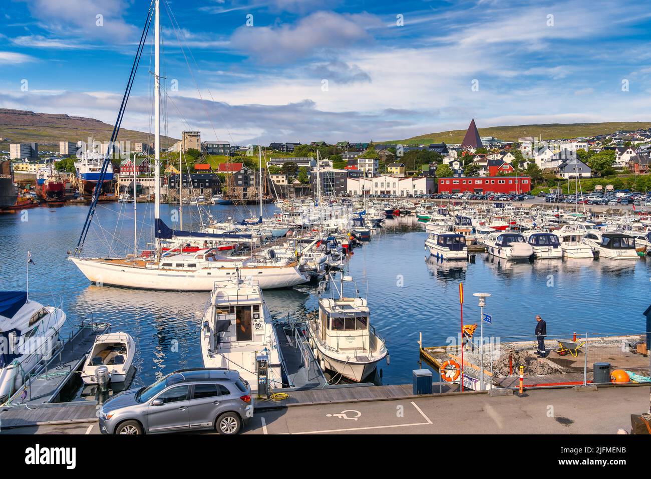 Torshavn alter Hafen auf den Färöer Inseln Stockfoto