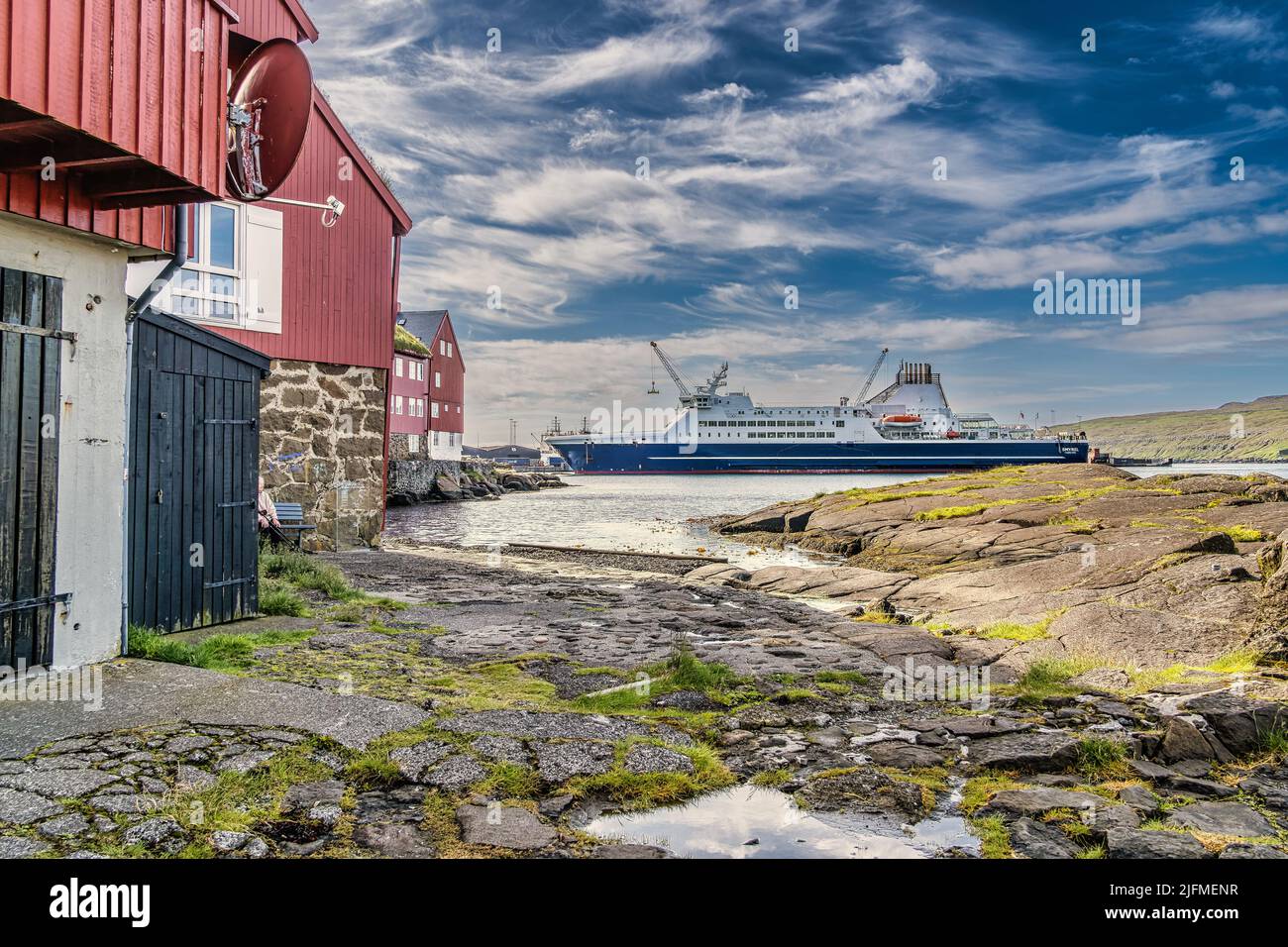 Tinganaes alter Teil von Torshavn auf den Färöern Stockfoto