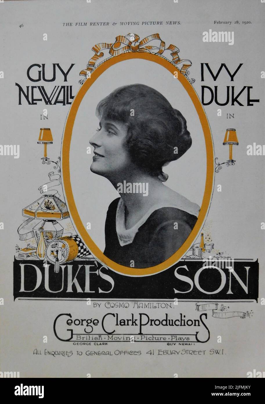 GUY NEWALL und IVY DUKE in DUKE'S SON aka WASANDED LIVES (in US) 1920 Regisseur FRANKLIN DYALL Roman Cosmo Hamilton Szenario Guy Newall George Clark productions / Stoll Picture Productions Stockfoto