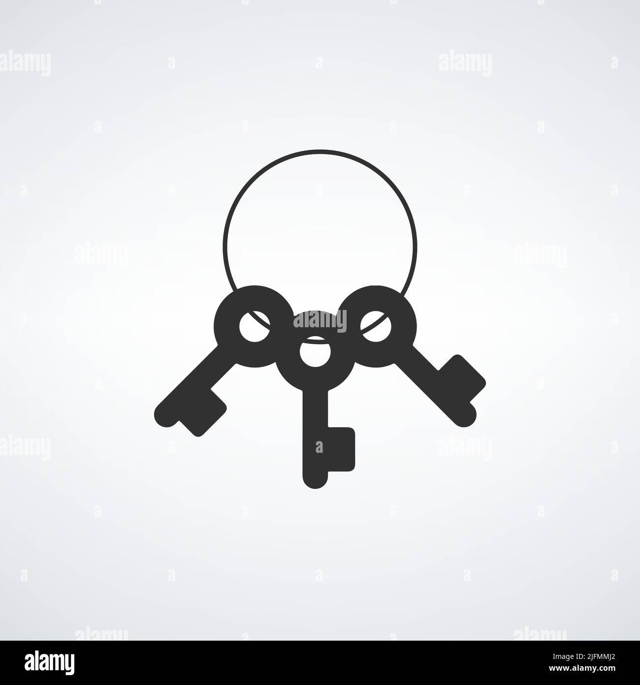 Symbol für drei Tasten. Schlüsselbündel, Symbol-Seitensymbol für Ihr Website-Design Symbol-Logo, App, UI. Vektorgrafik auf weißem Material isoliert Stock Vektor