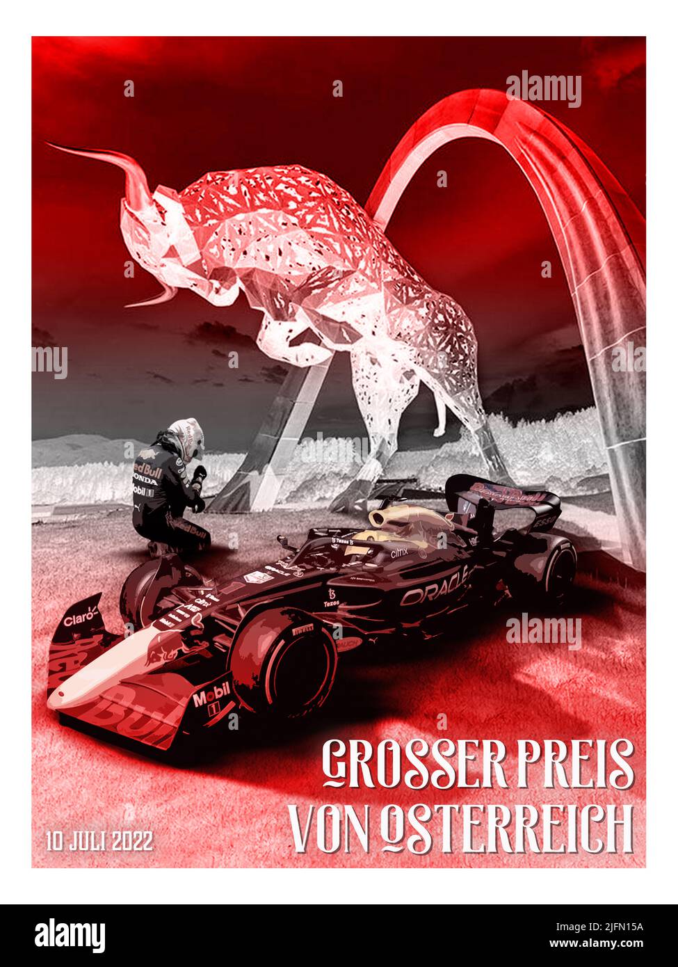 Austrian F1 Grand Prix 2022 Rennposter Stockfoto