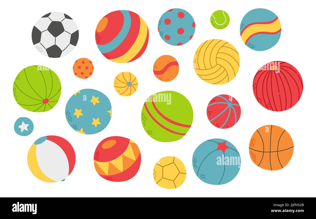 Kugeln setzen verschiedene Farben und Größen Vektor Stock Vektor