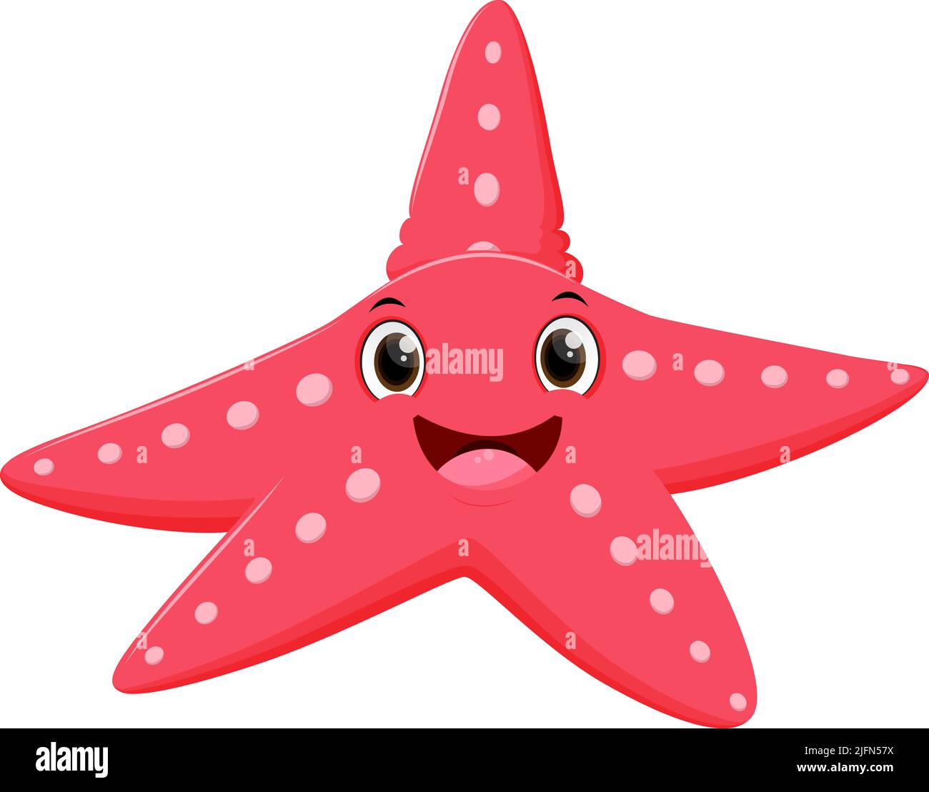 Cute Starfish Cartoon auf weißem Hintergrund isoliert Stockfoto