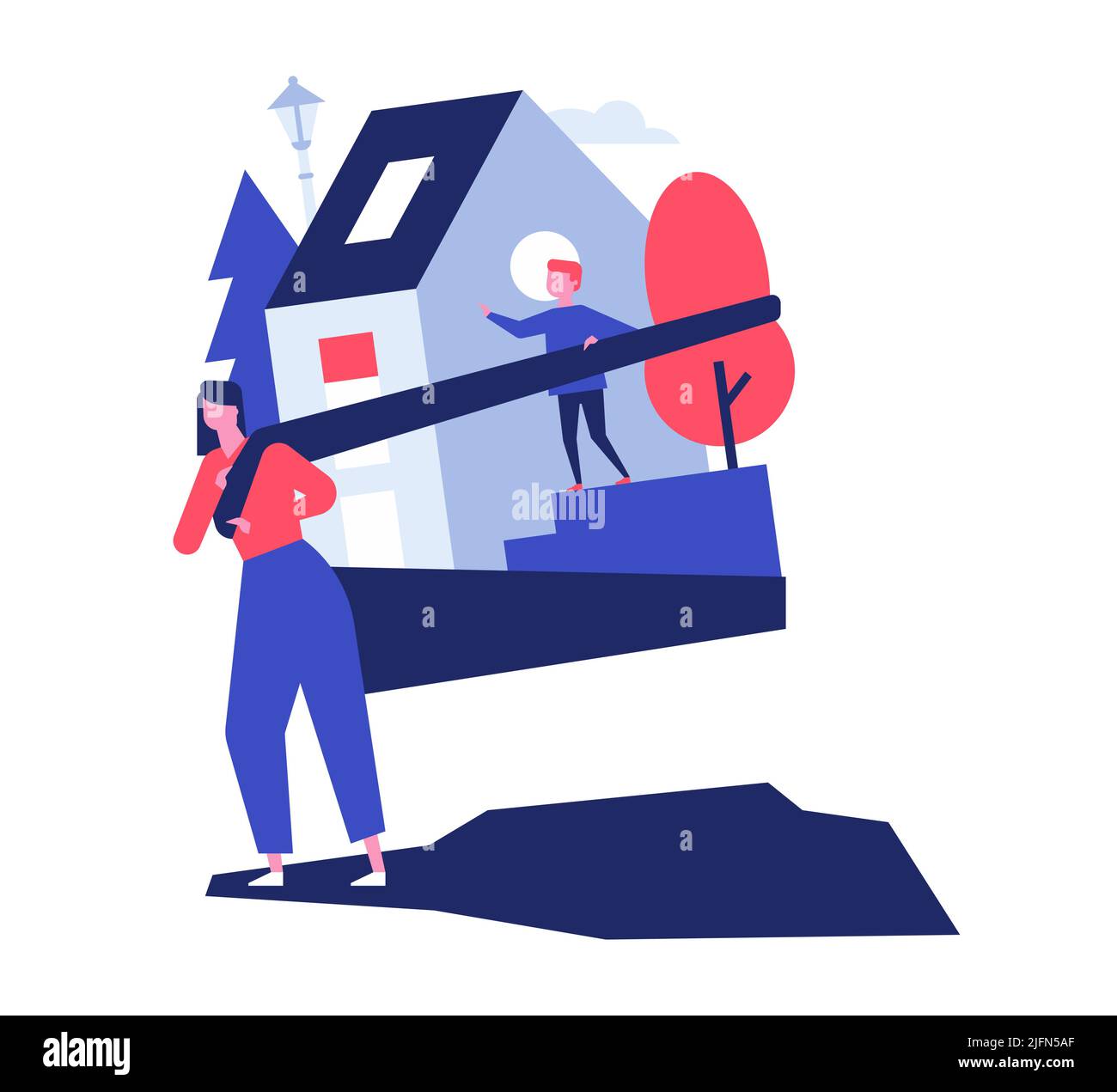 Sichere Migration - moderne bunte flache Design Stil Illustration Stock Vektor