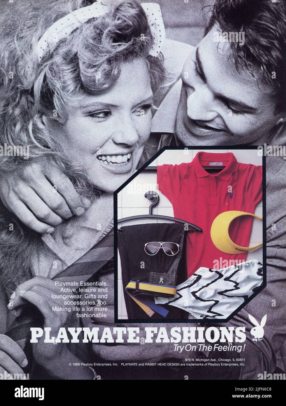 Vintage, November 1986, Werbespot des Magazins „Playboy“, USA Stockfoto