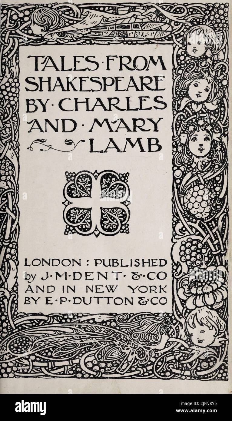 Frontispiz aus dem Buch "Tales from Shakespeare" von Charles and Mary Lamb, illustriert von Arthur Rackham, Erscheinungsdatum 1908 Verlag London : J.M. Dent & Co. ; New York : E.P. Dutton & Co Stockfoto