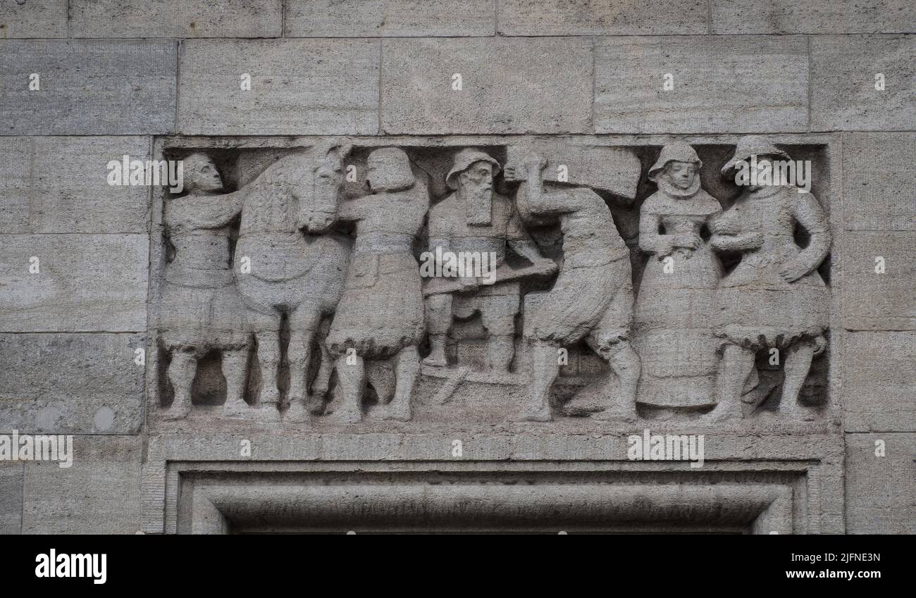 Türschild über Eingang zum offiziellen Shop des FC Basel 1893, Basel, Schweiz Stockfoto