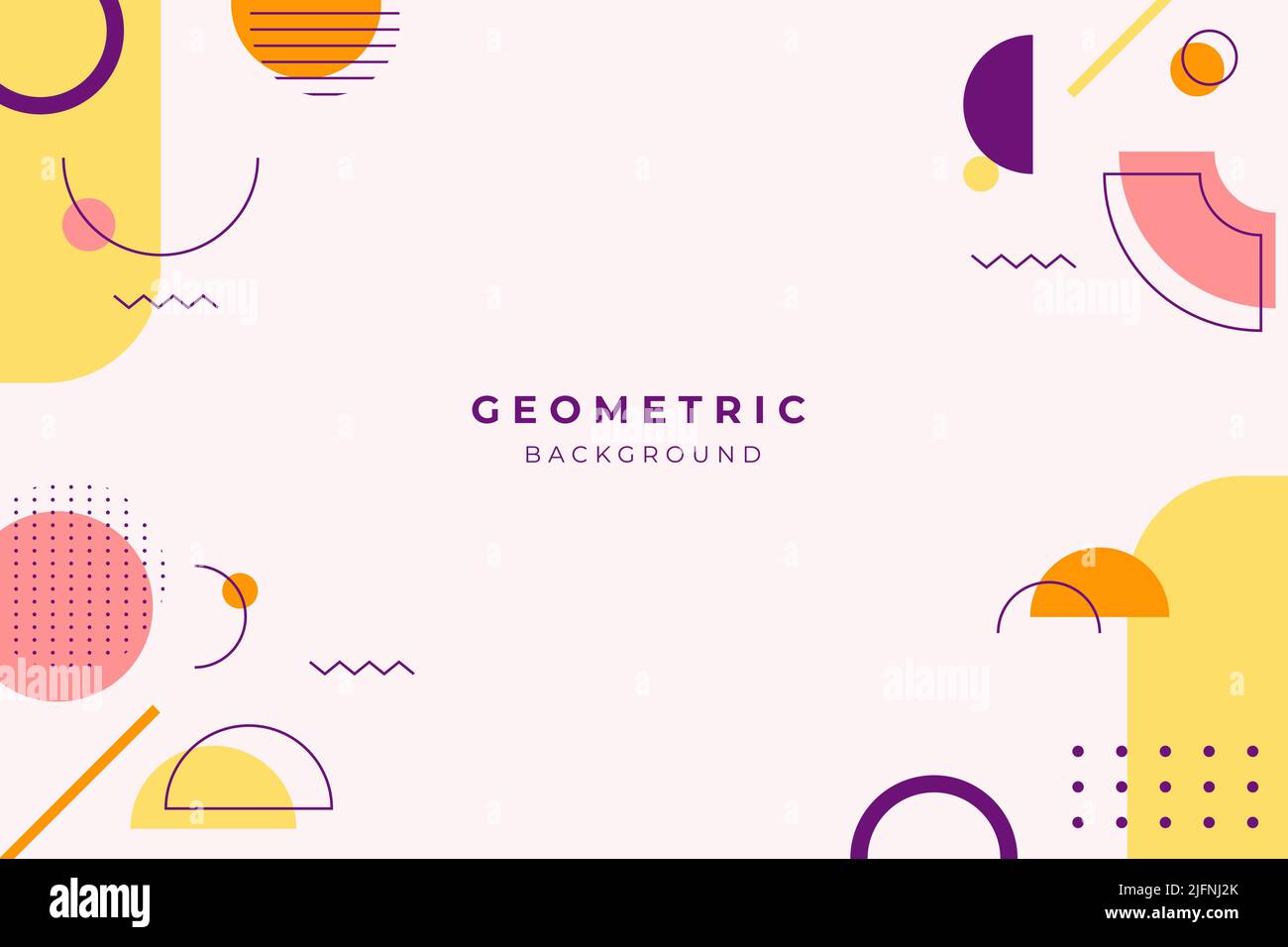 Geometrischer abstrakter Hintergrund im memphis-Stil. Vektorgrafik. Stock Vektor
