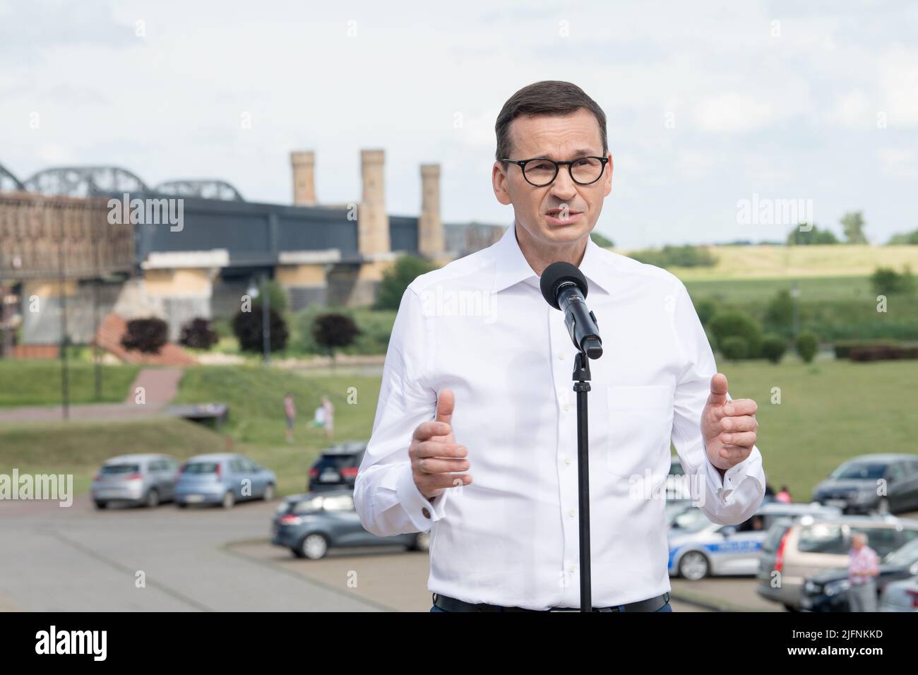 Mateusz Morawiecki, Premierminister der Republik Polen in Tczew, Polen. Juli 2. 2022 © Wojciech Strozyk / Alamy Stockfoto Stockfoto