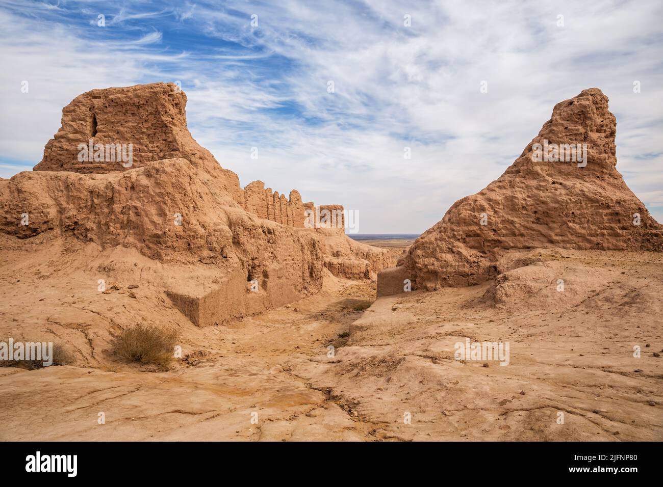 Ayaz Kala antike Festung in der Kyzylkum Wüste auf dem Gebiet des modernen Usbekistans Stockfoto