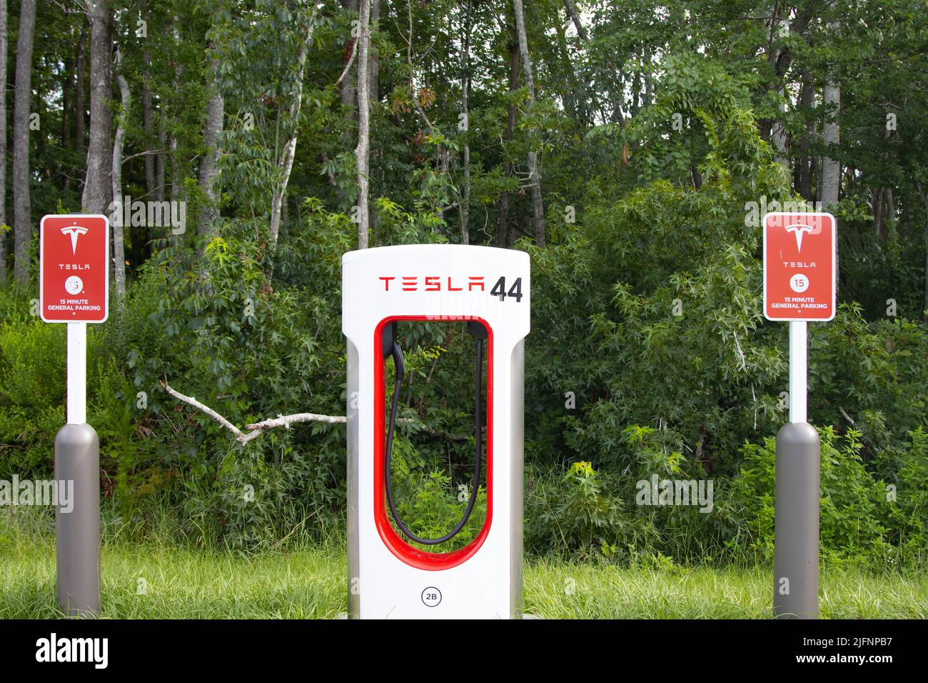 Eine Tesla-Kompressorstation Stockfoto