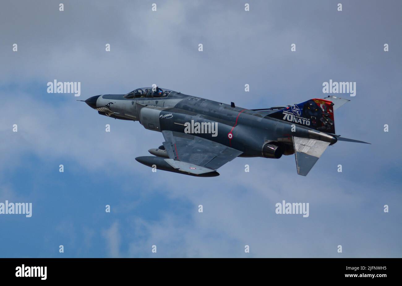 Konya Turkiye 30.06.22 Anatolischer Adler 2022 Übungen werden in Konya, dem McDonnell Douglas Turkish Air Force F-4E Phantom Terminator 2020, fortgesetzt Stockfoto