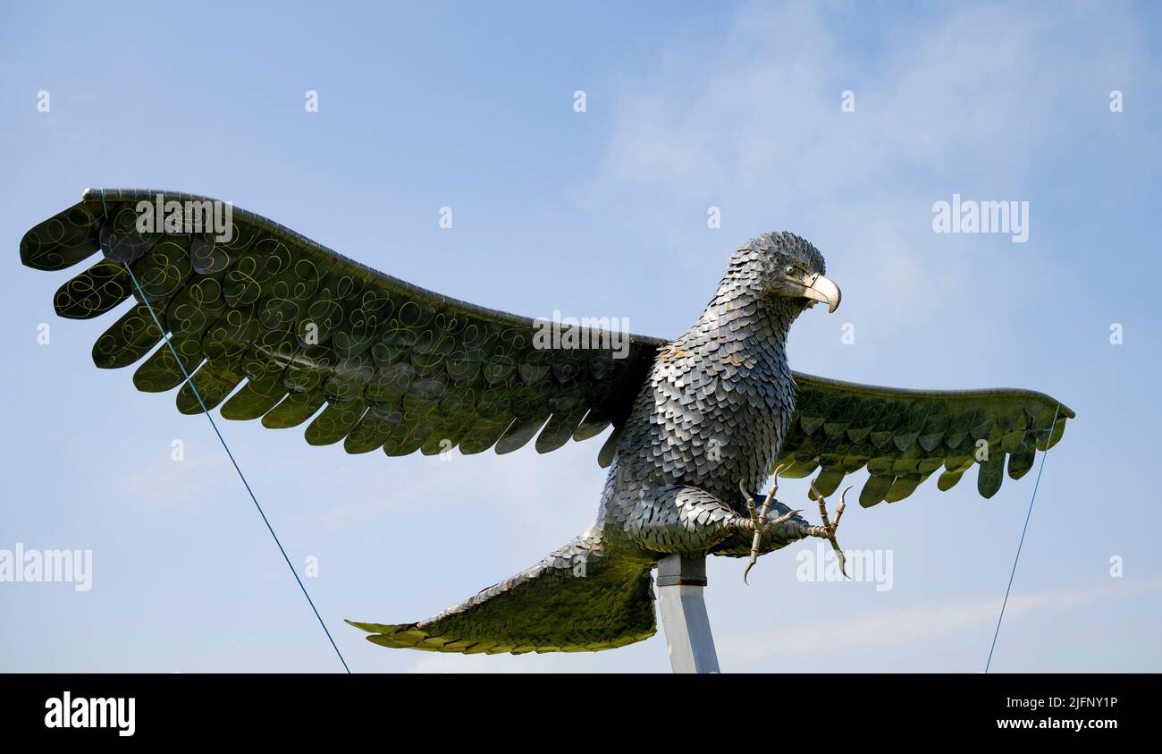 The British Ironwork Centre, Birds Of Prey, Ausstellung/Skulptur Stockfoto