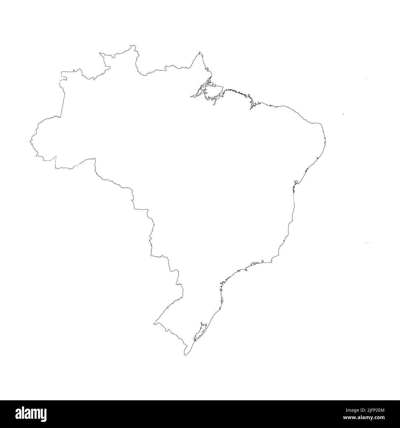 Brasilien Vektor-Länderkarte Umriss Stock Vektor