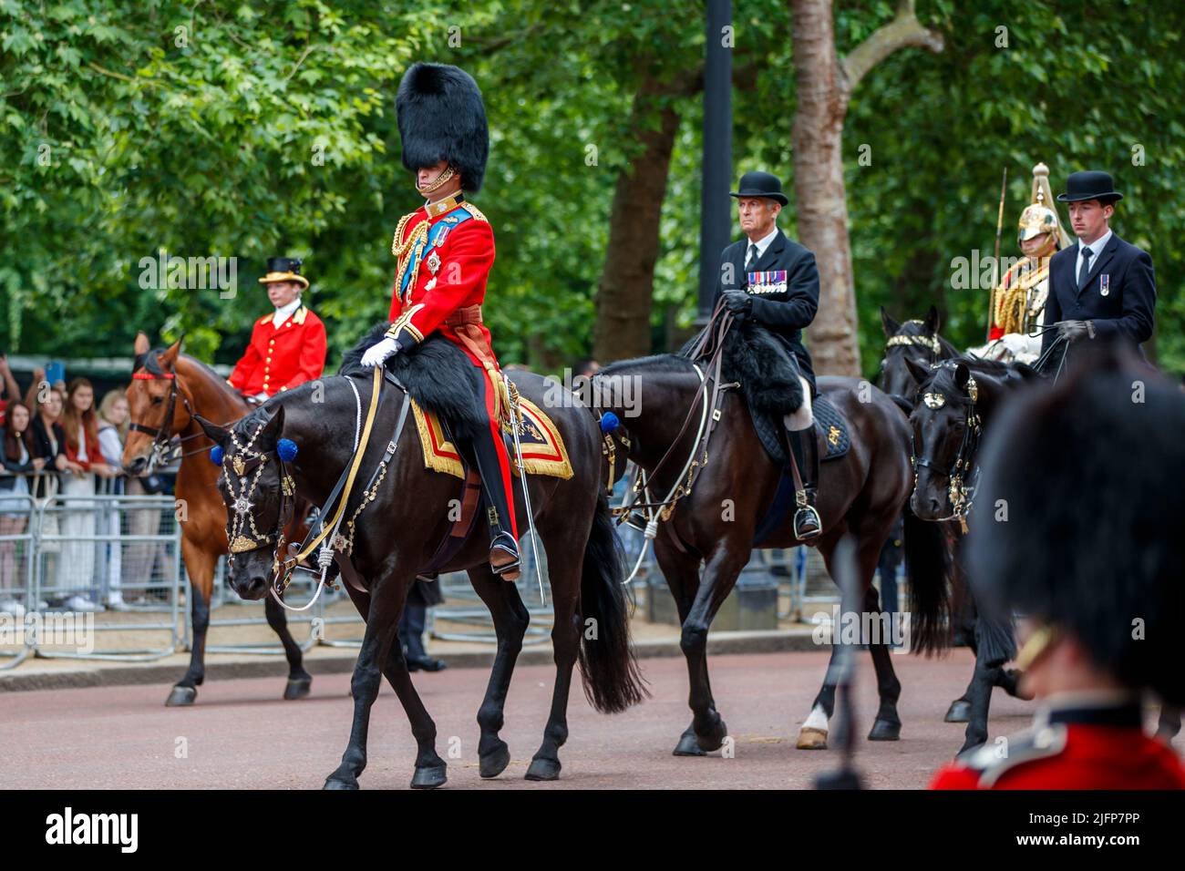 Seine Königliche Hoheit, der Herzog von Cambridge bei Trooping the Color, Colonel’s Review in the Mall, London, England, Großbritannien Stockfoto