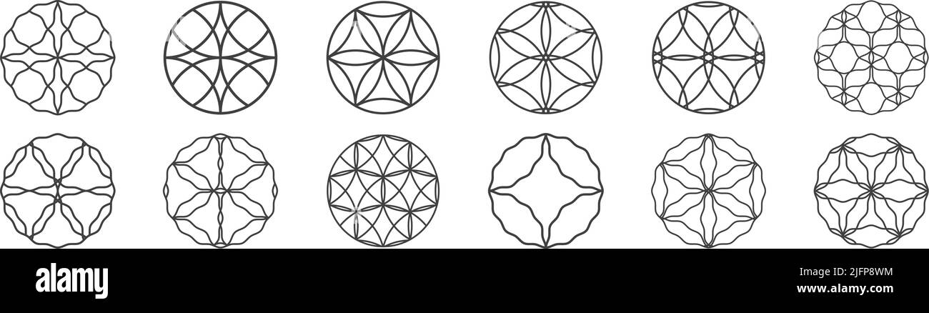 Set von minimalistischen geometrischen Symbol Embleme trendigen Formen Design für Element Stock Vektor