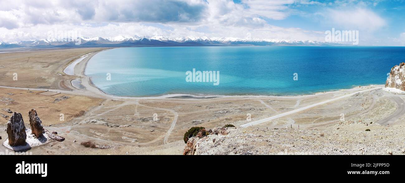 Luftaufnahme des Namtso-Sees in Tibet, China Stockfoto