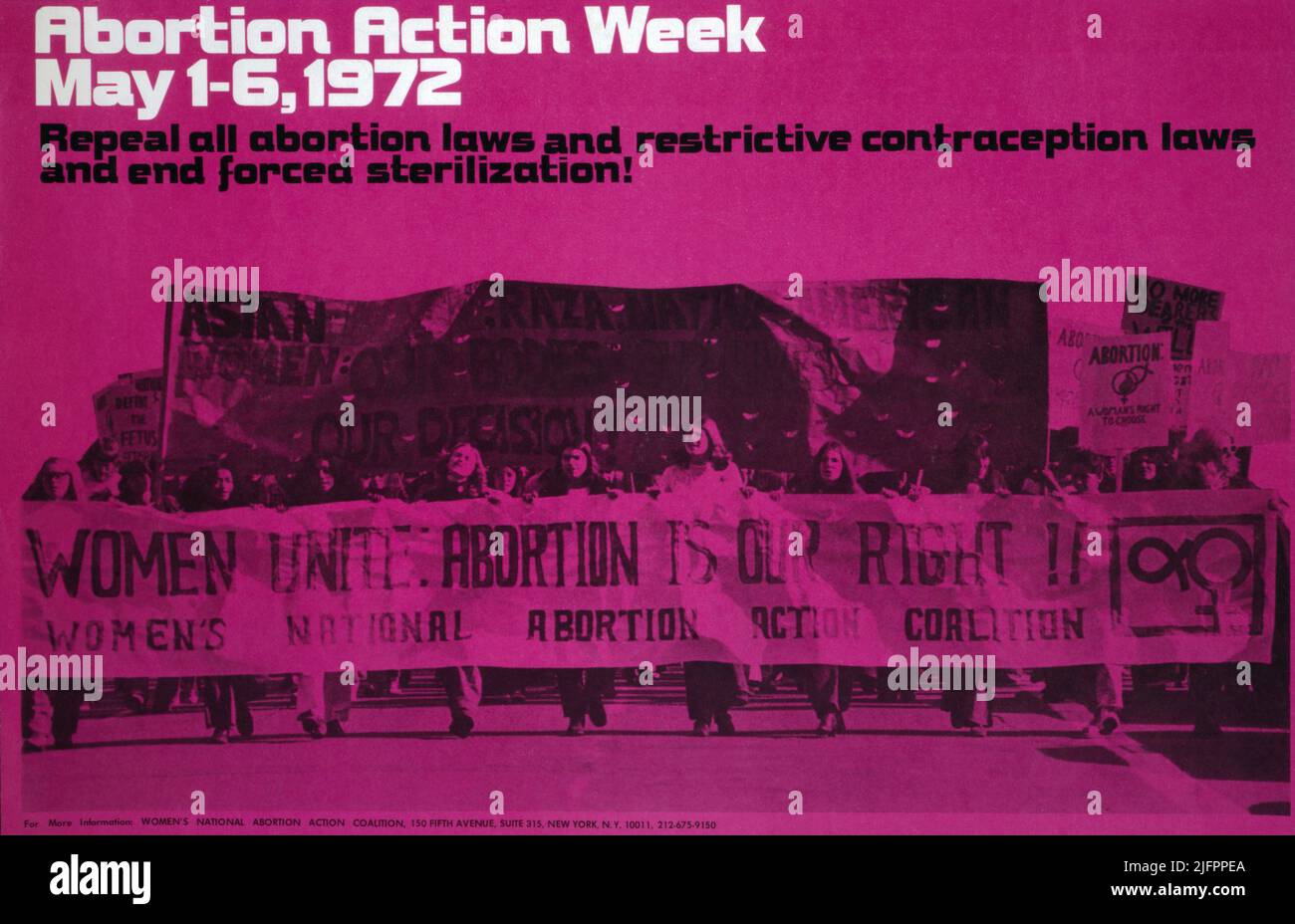 Plakat für die Koalition der Nationalen Abtreibungsaktion der Frauen, 1972 Stockfoto