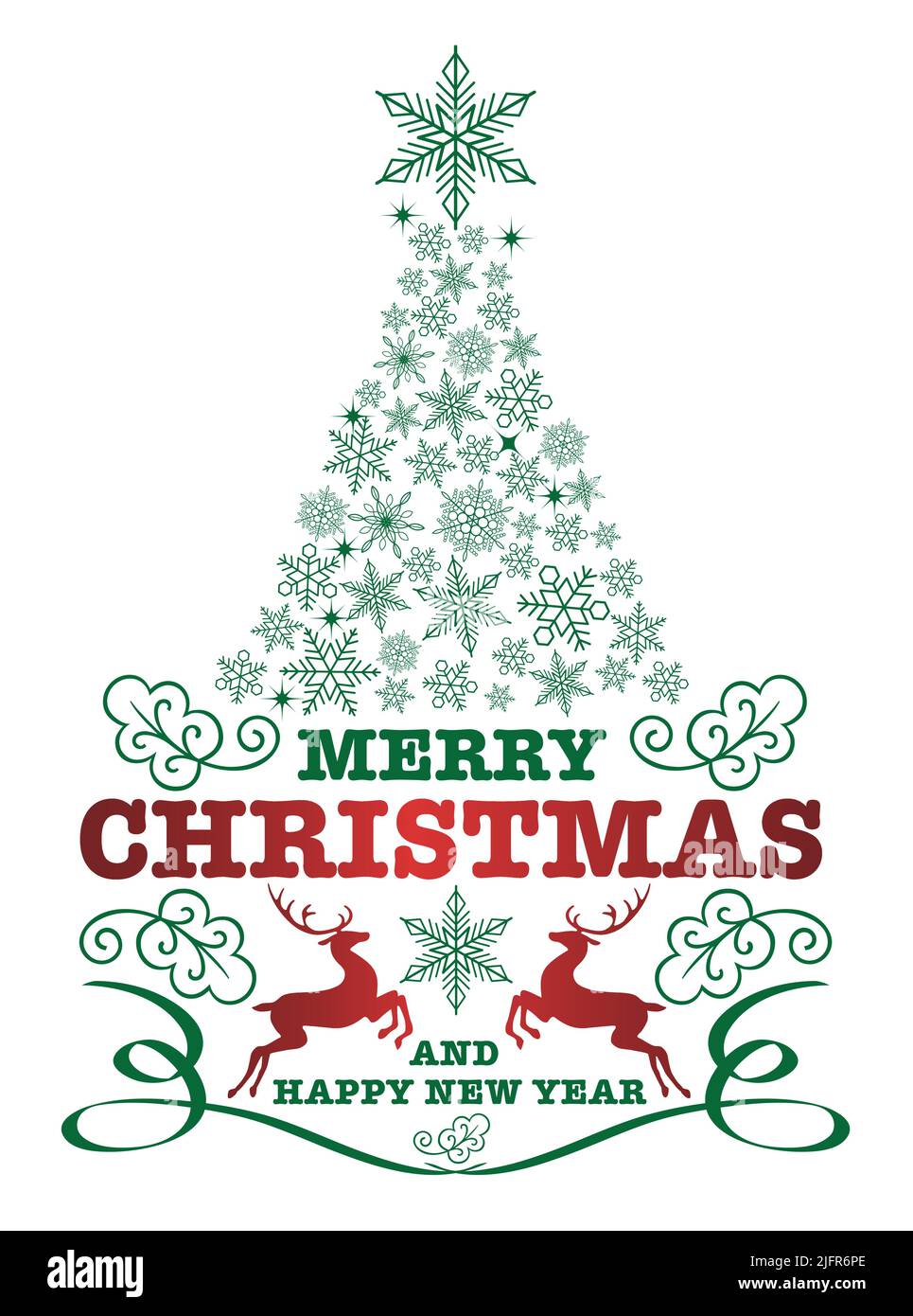 Weihnachtssymbol, -Emblem oder -Etikett isoliert auf Weißem Hintergrund. Vektordesign-Element. Stock Vektor