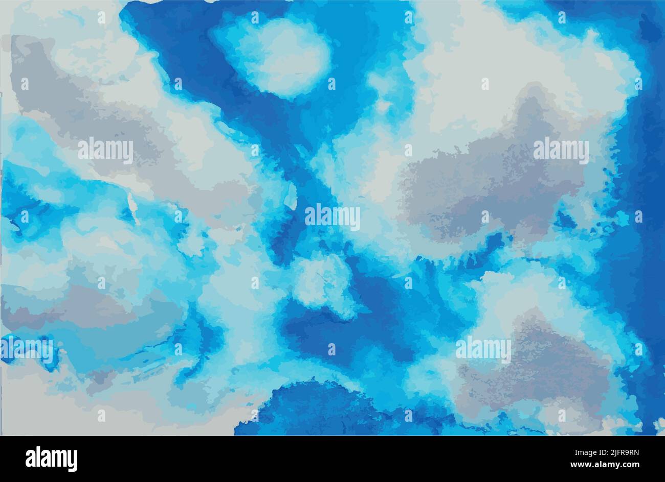 Aquarell Handgezeichneter Blauer Himmel. Cloud-Hintergrund Stock Vektor