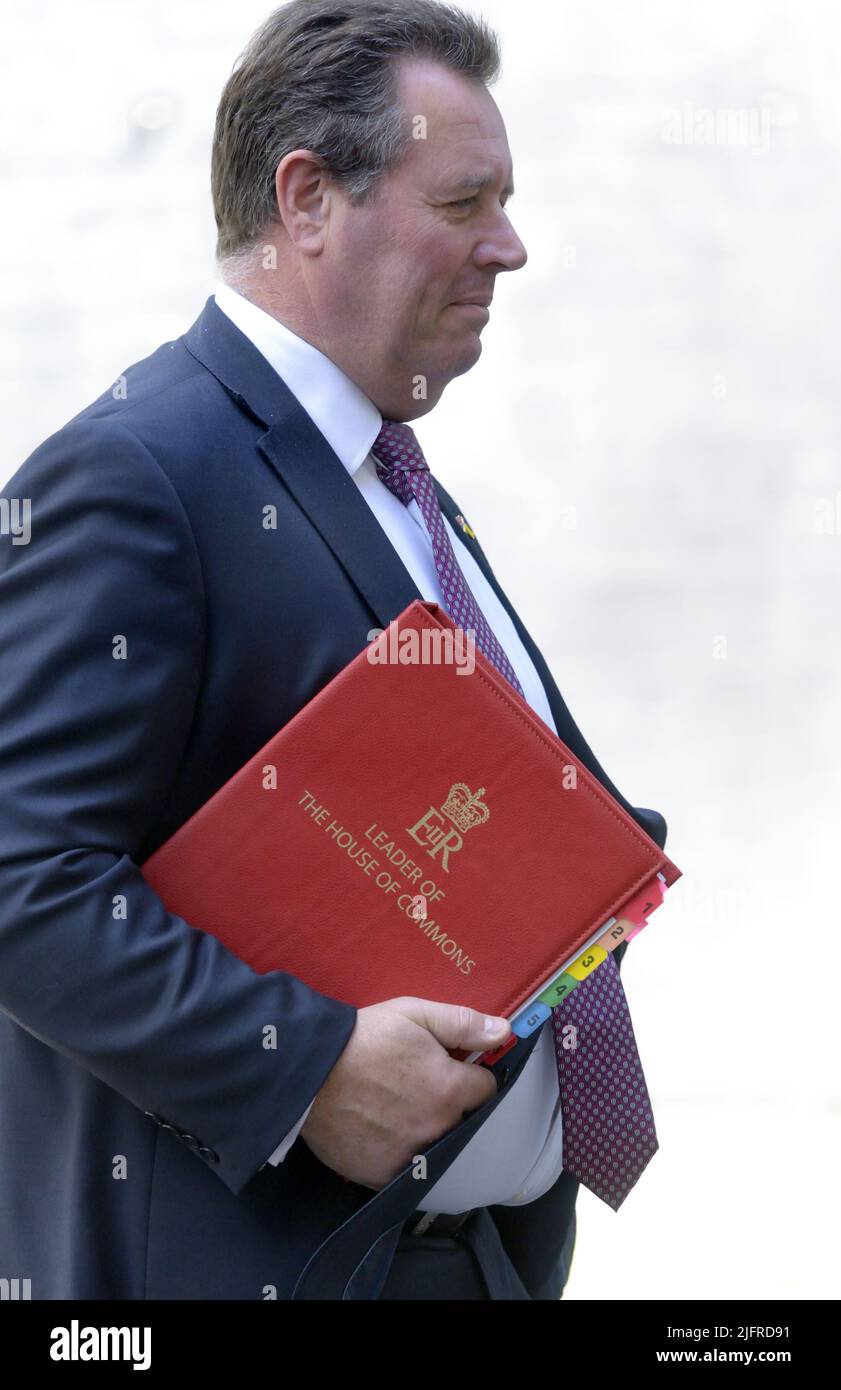 Mark Spencer MP (Con: Sherwood) - Vorsitzender des Unterhauses - in Downing Street, 4.. Juli 2022 Stockfoto