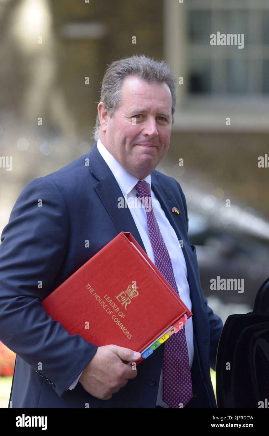 Mark Spencer MP (Con: Sherwood) - Vorsitzender des Unterhauses - in Downing Street, 4.. Juli 2022 Stockfoto