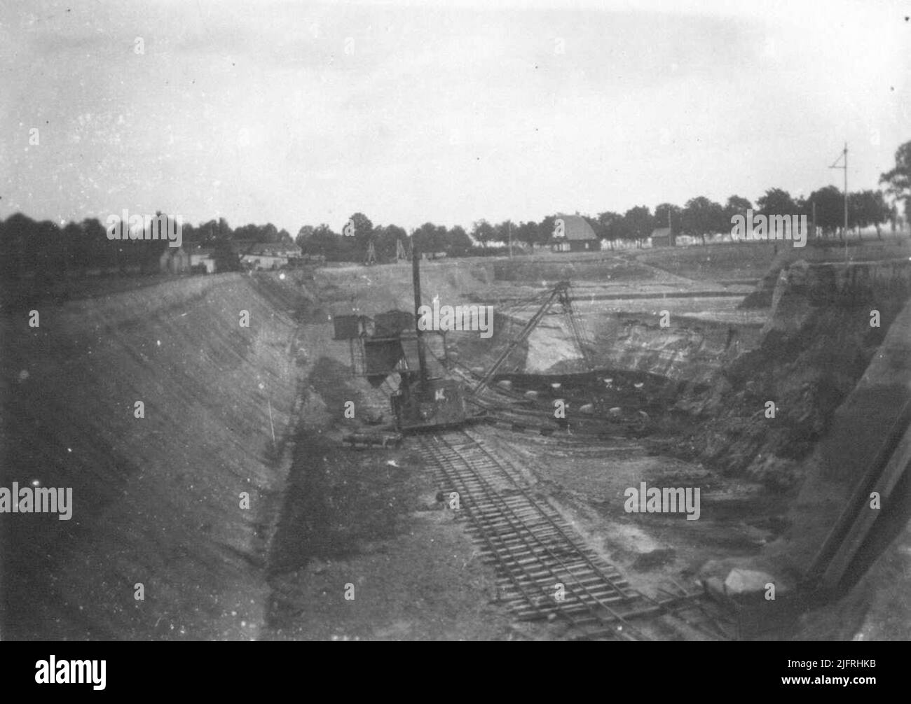 Der Bau des Goffert-Stadions. Stockfoto