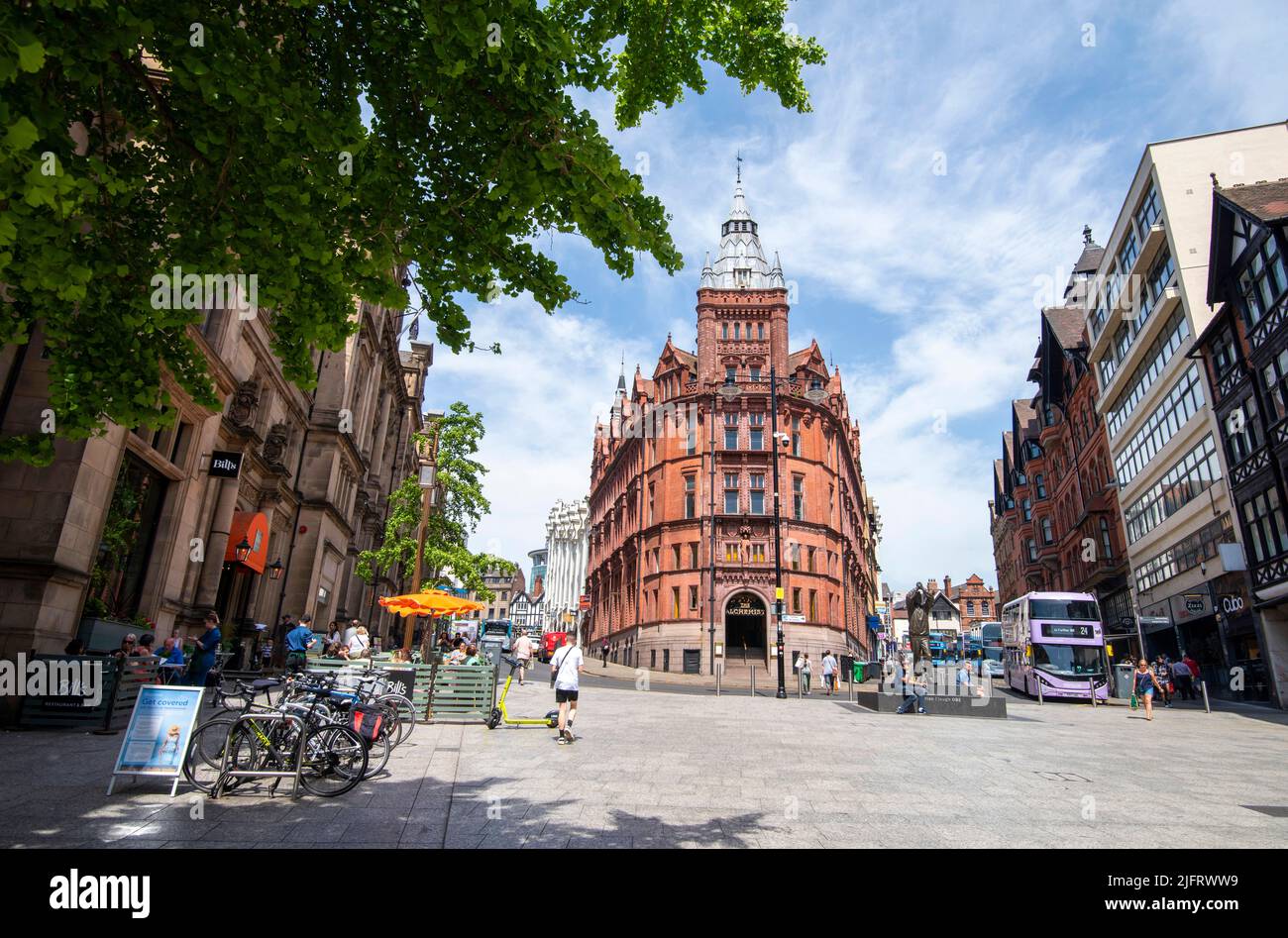 Ein Blick auf die King and Queen Street in Nottingham City, Nottinghamshire, England Stockfoto