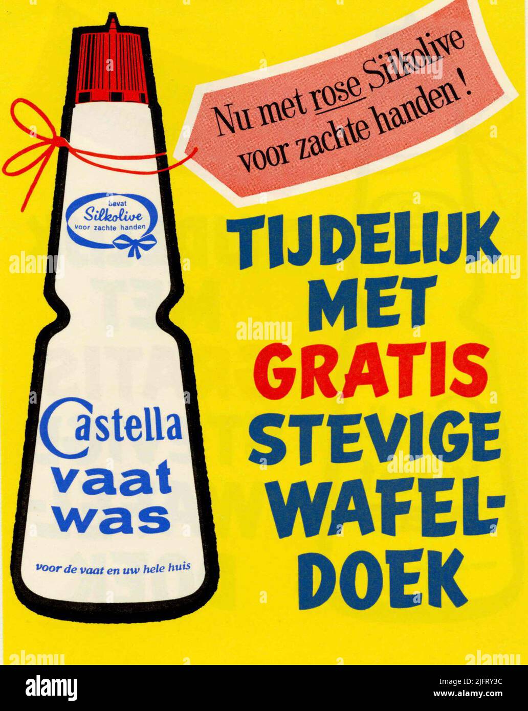 Castella Geschirrspüler für das Geschirr und Ihr ganzes Haus nu mit Rose likolive für weiche Hände! Vorübergehend mit kostenlosem, stabilem Waffeltuch Stockfoto