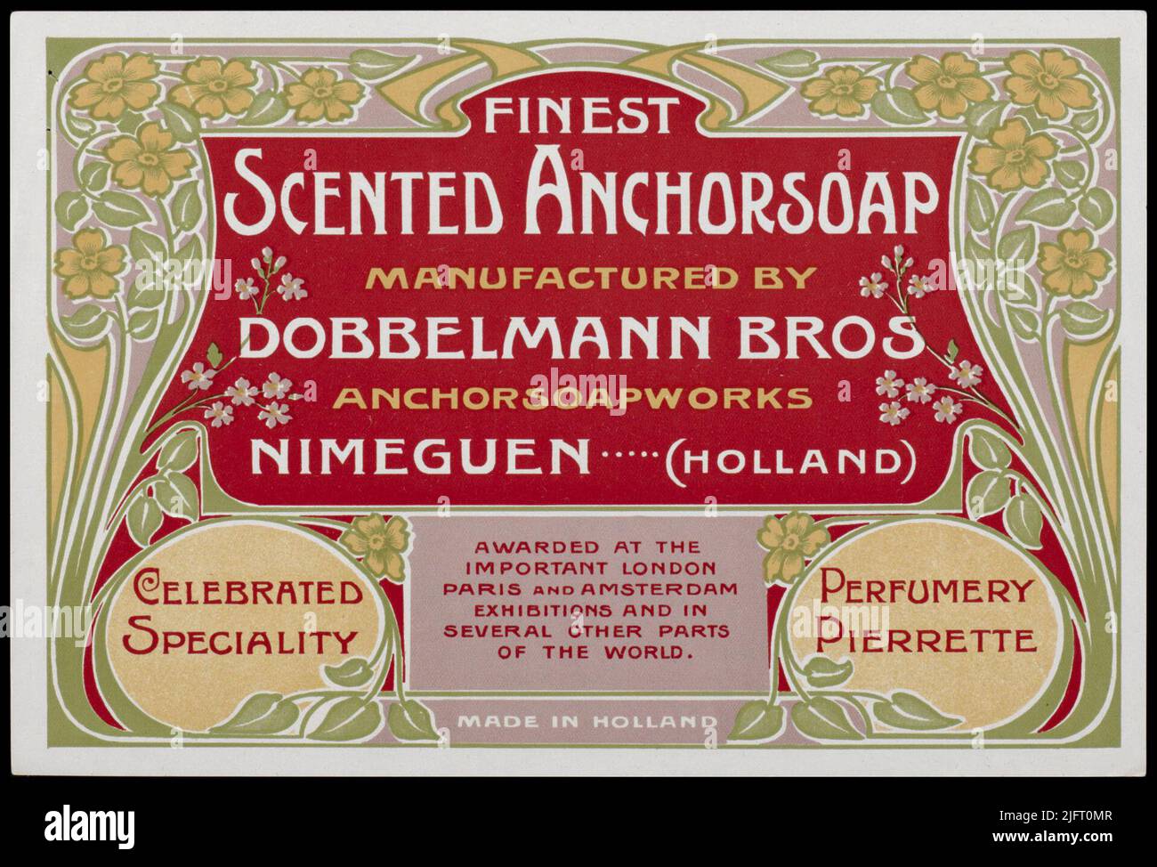 Feinste duftende Anchorseifehergestellt von Dobbelmann BrosAnchorseifeNimeguen - (Holland) gefeierte Spezialparfumerie Pierrette Stockfoto