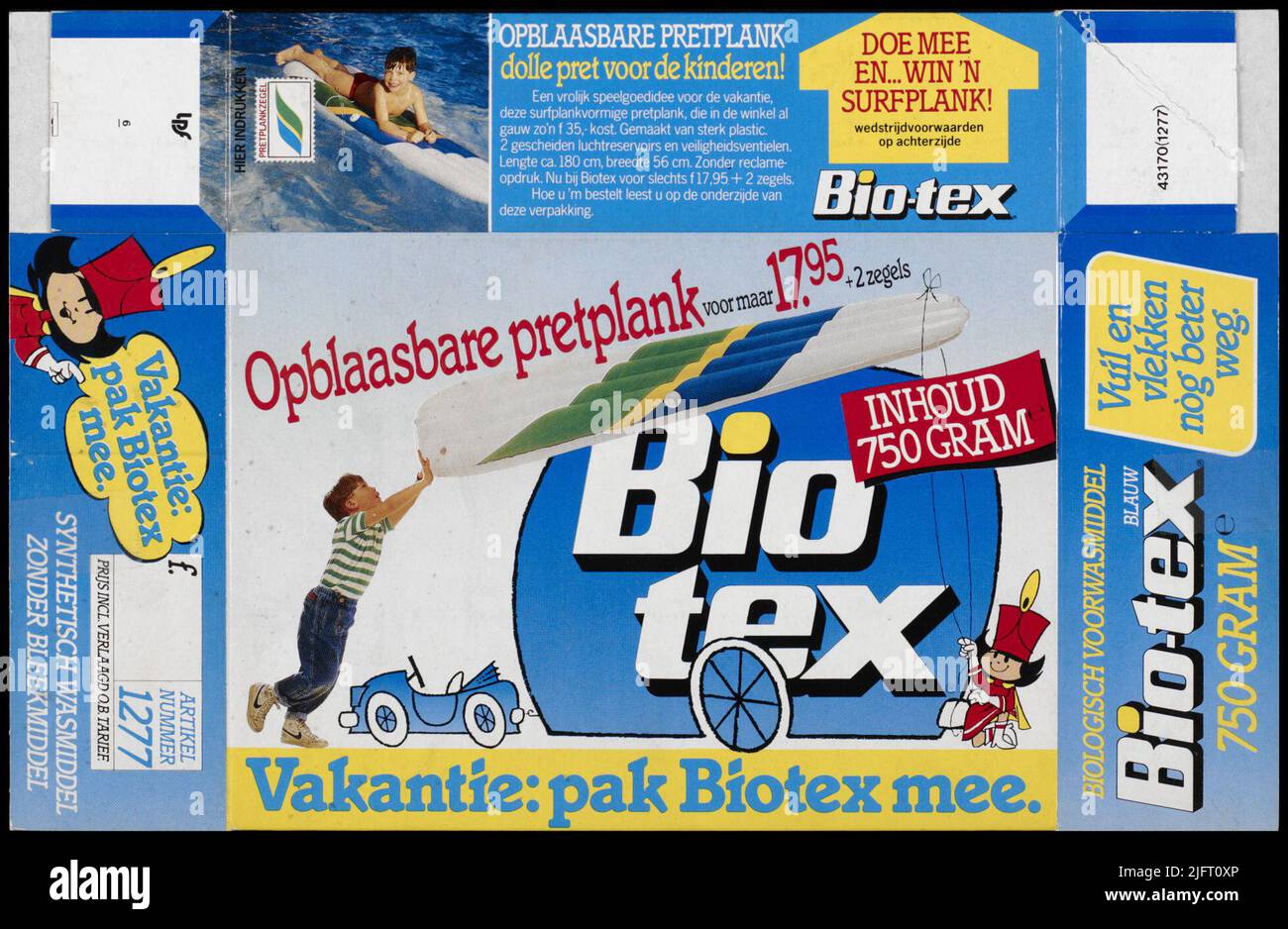 Biotex Inhalt 750 Gramm Urlaub: Pak Biotex mit. Bladderable Spielbrett für nur 17,95 + 2 Stempel -synthetische Waschmittel ohne Bleichmittel biologischen Vorwand Abfälle und Flecken noch besser. Artikelnummer 127743170kortman Redipro BV 'mit Waschanleitung und Dosieranleitung. Stockfoto