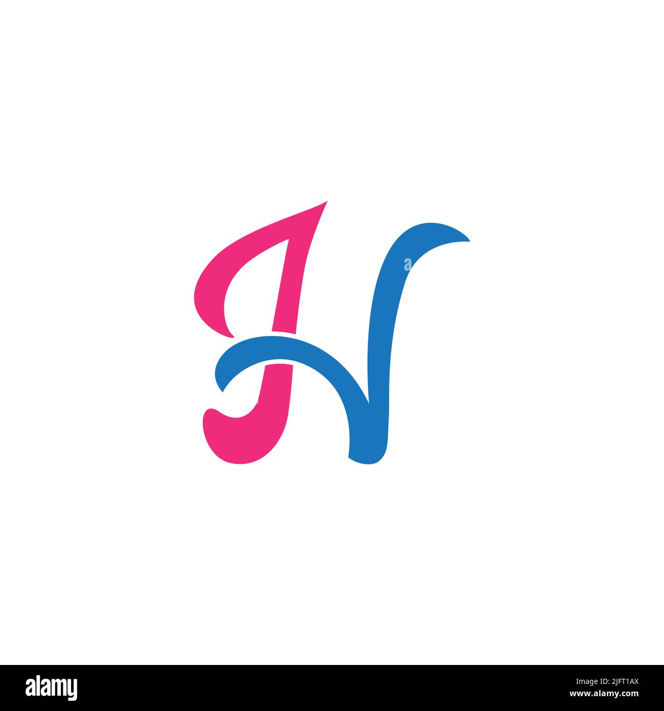 Buchstabe jv einfache Kurven bunte abstrakte Logo Vektor Stock Vektor