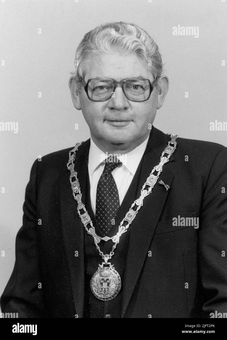 Porträt von Franciscus Johannes (französisch) Hermsen (10/09/1926 - 23/05/2003), Bürgermeister von Nijmegen von 1978 bis 1987 Stockfoto