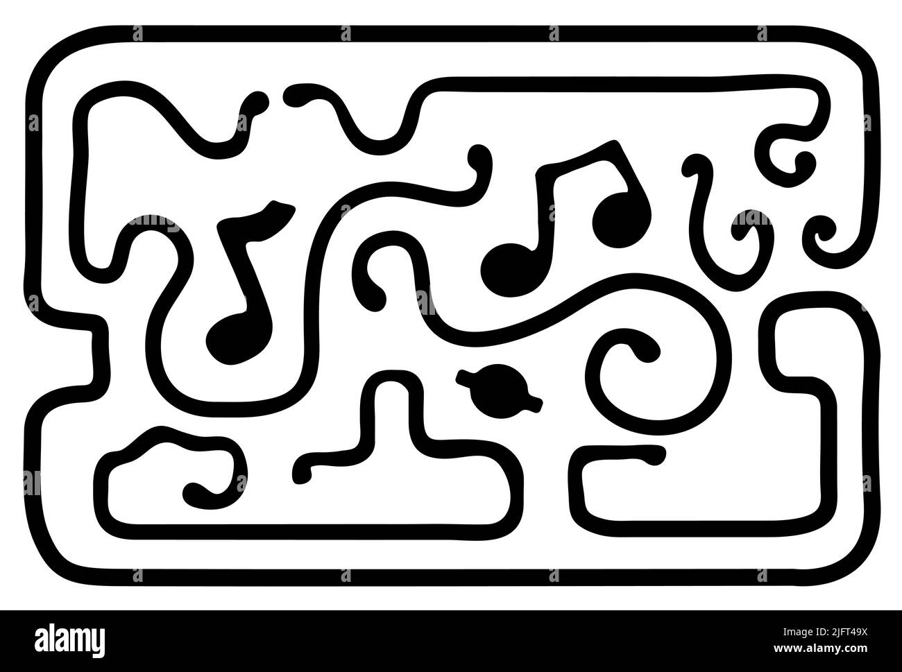 Musiknotentablett dekoratives schwarzes Designelement, Vektorgrafik, horizontal, isoliert Stock Vektor