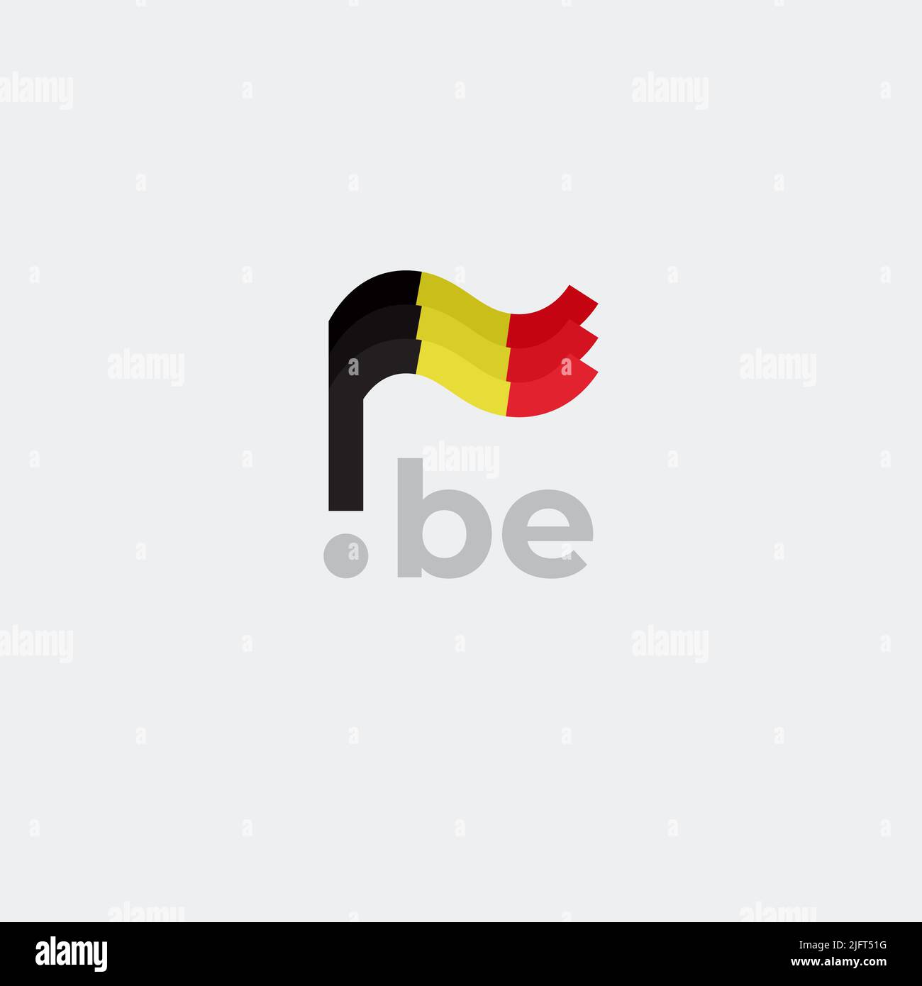 Flaggen-Symbol für Belgien. Original einfaches Design der belgischen Flagge auf weißem Hintergrund, Platz für Text. Design-Element, Vorlage nationales Poster, be Domain Stock Vektor