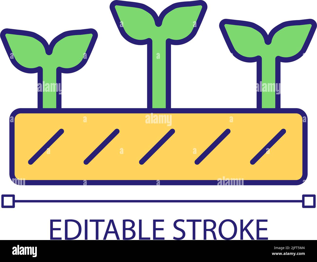 RGB-Farbsymbol für Strohballen im Garten Stock Vektor