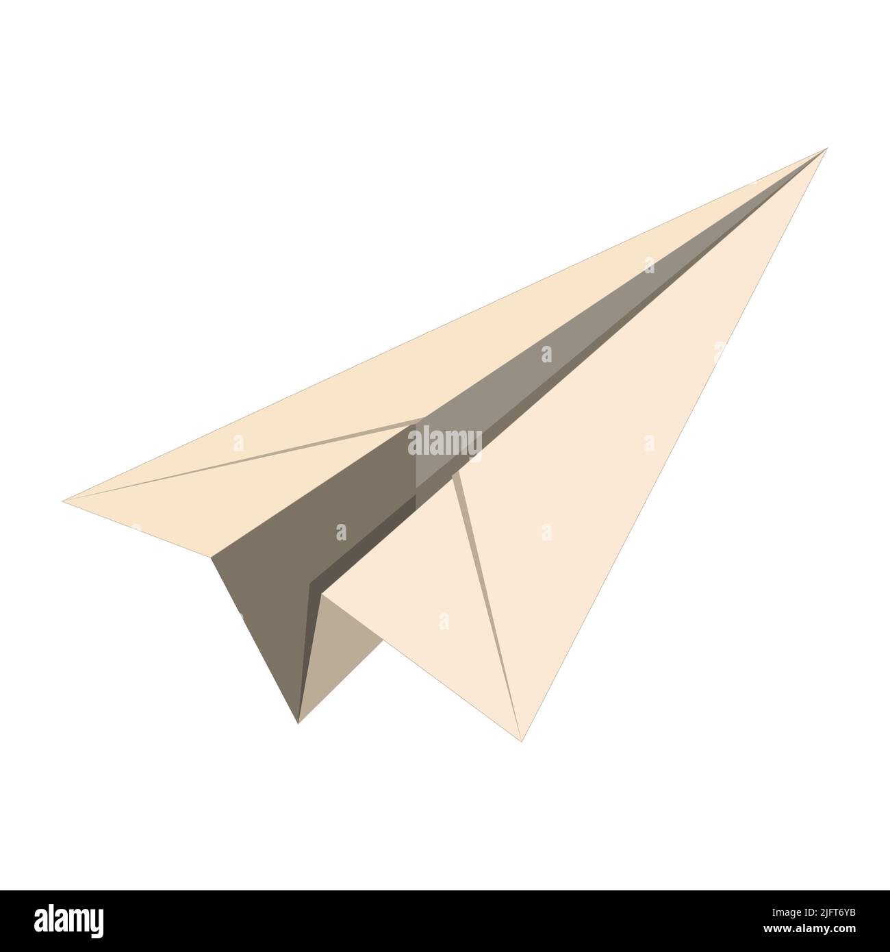 Origami Papier Flugzeug. Vektordarstellung der Papierebene isoliert auf Weiß Stock Vektor