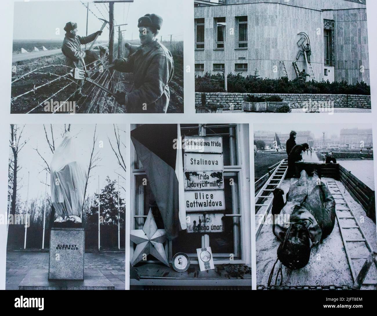 Prag, Tschechische Republik, Ausstellung im Museum des Kommunismus, Fotoarchiv, Ende des Eisernen Vorhangs, Stockfoto