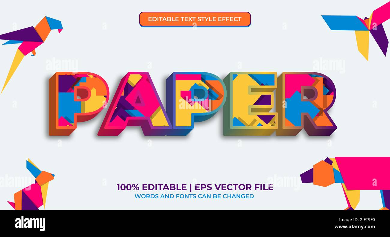 Elegantes und farbenfrohes Texteffektdesign, bearbeitbarer Texteffekt. Hochwertiger bearbeitbarer Texteffekt Regenbogen Stock Vektor