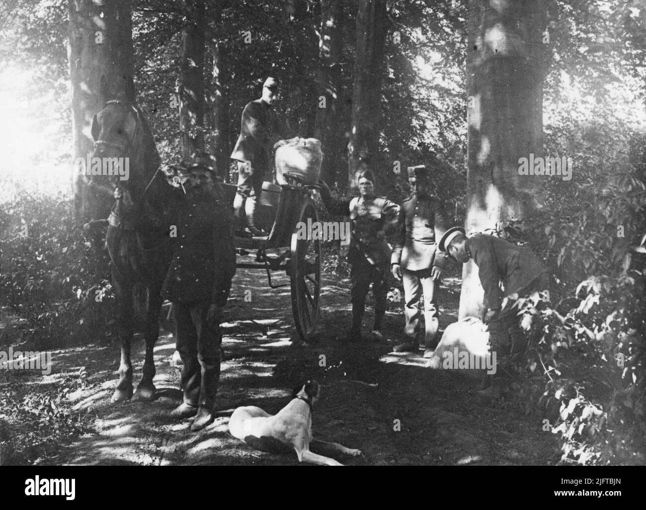 Überprüfen Sie Grenzposten für Schmuggel, wo 1914-1918 Stockfoto