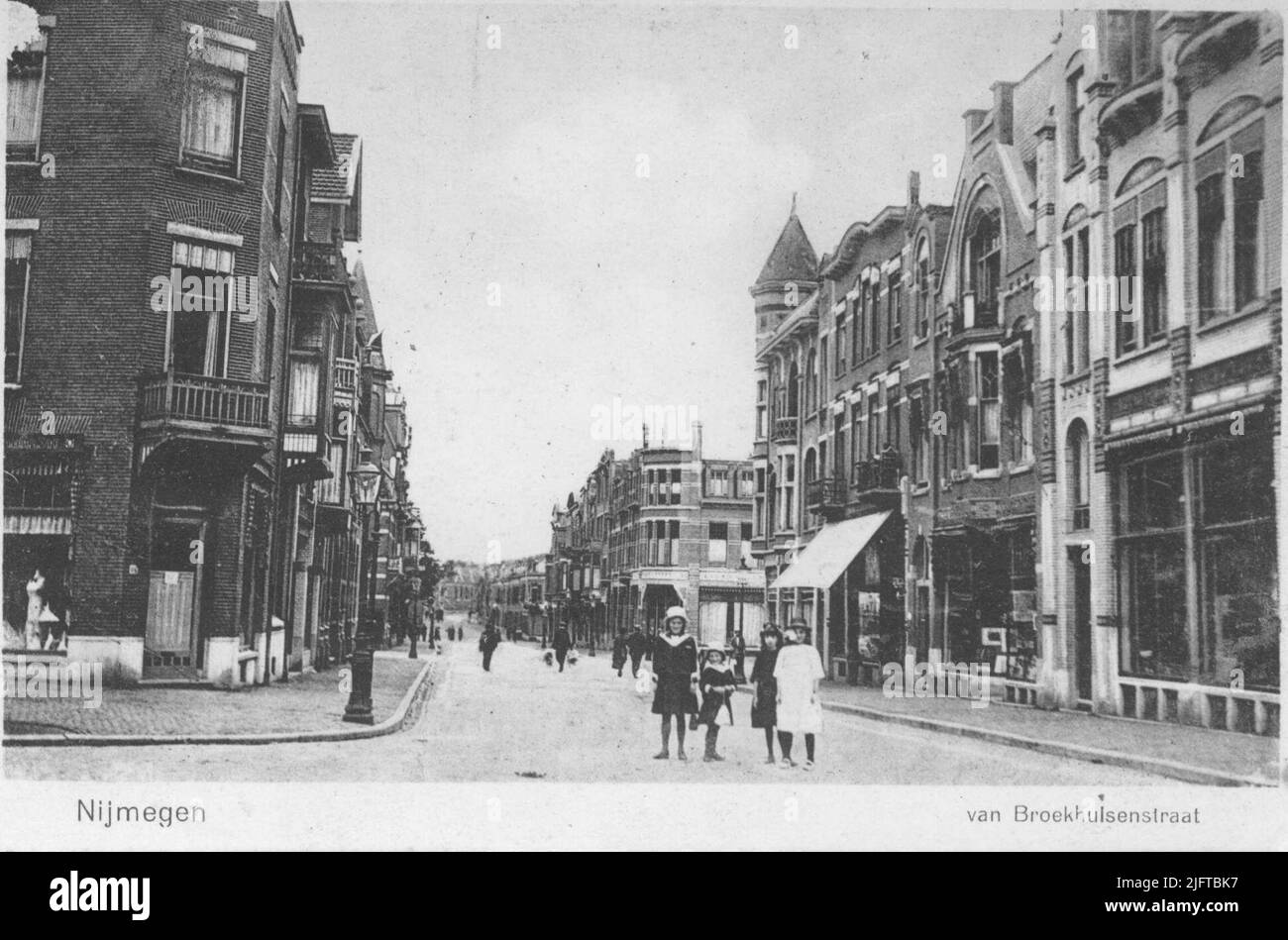Von der Hertogstraat in Richtung Van Welderenstraat Stockfoto