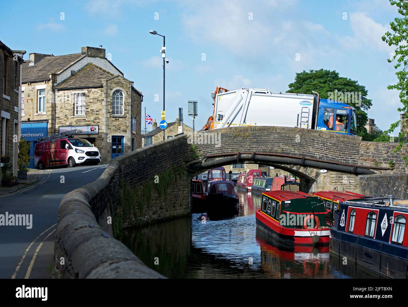 Der Leeds & Liverpool Canal in Skipton, North Yorkshire, England Stockfoto