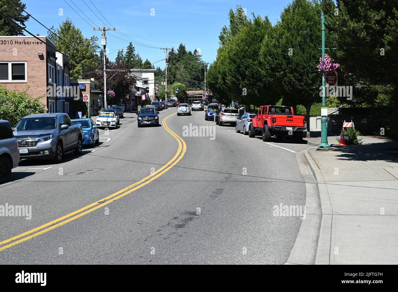 Die Straßen von Gig Harbor, Washington, USA. Stockfoto