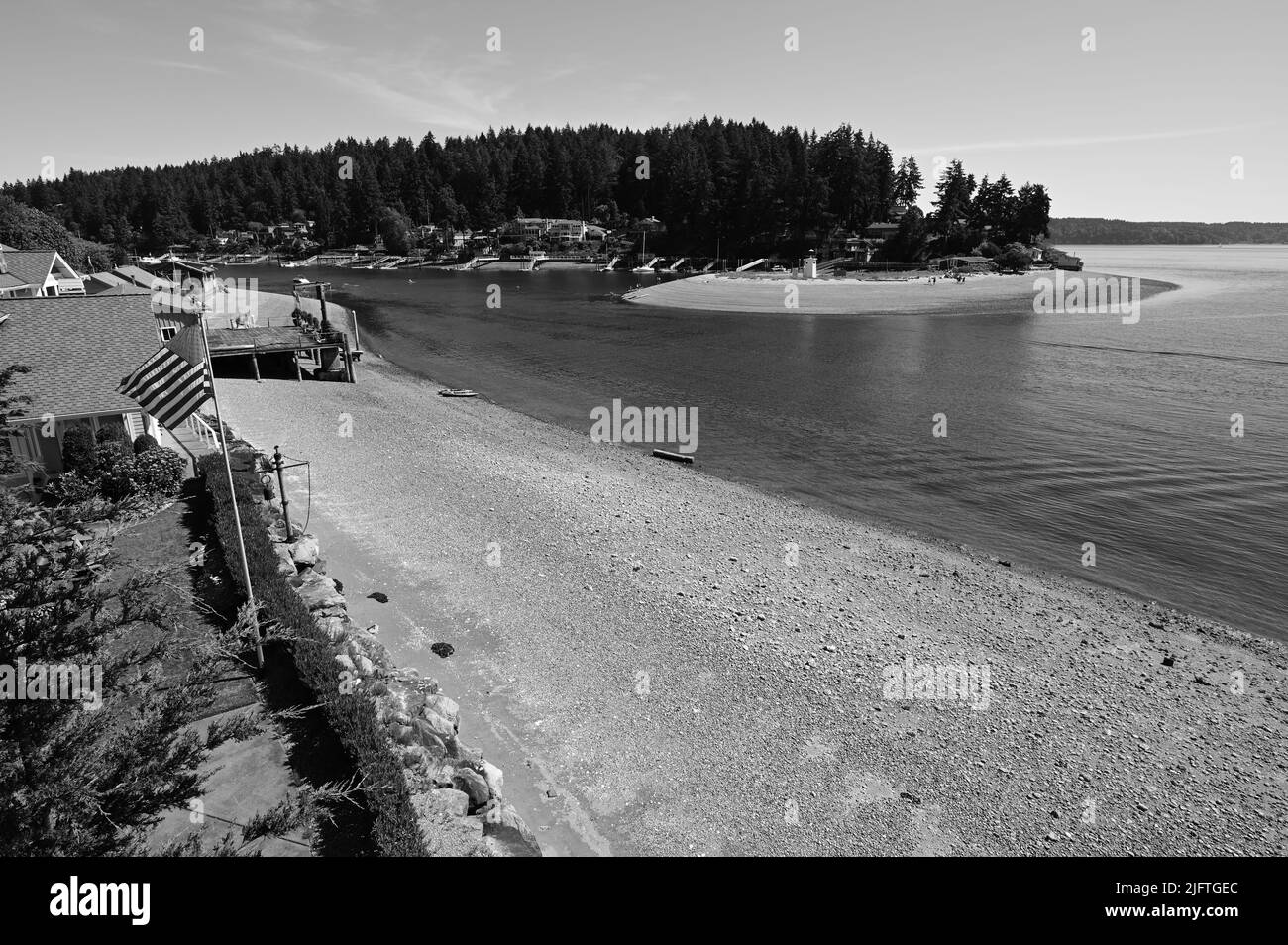 Der Eingang zur Gig Harbour Marina in Washington. Stockfoto