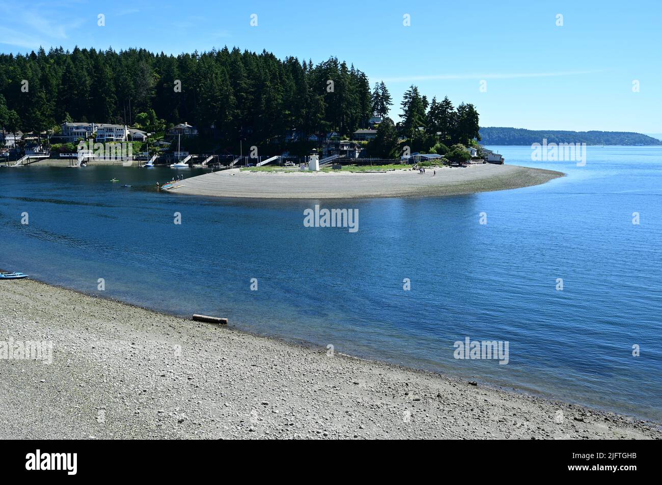 Der Eingang zur Gig Harbour Marina in Washington. Stockfoto