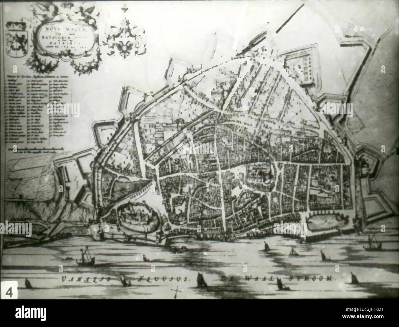 Eine von J. Blaen signierte Karte von Nijmegen. Stockfoto