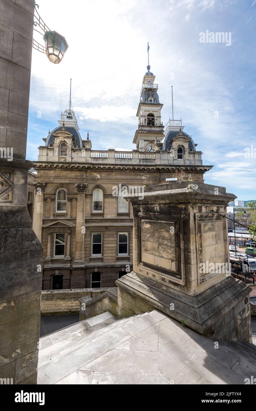 Eine vertikale Aufnahme der St. Paul's Cathedral in Dunedin, Südinsel, Neuseeland Stockfoto