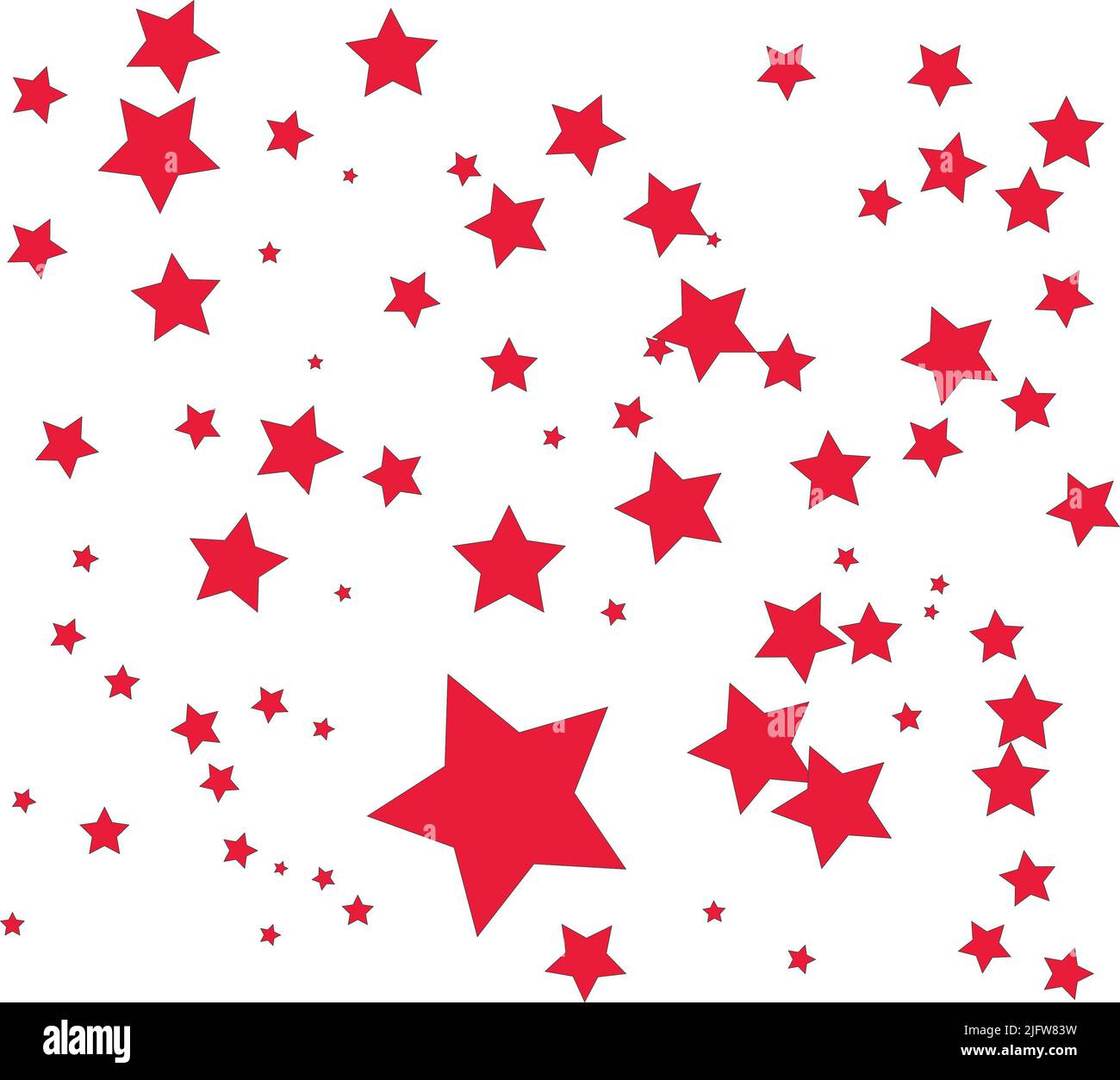 Rote Sterne auf einem Hintergrund für Weihnachtsbanner oder Poster, Vektorgrafik Illustration Stockfoto