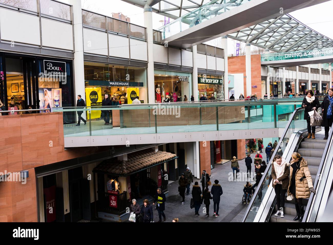 Liverpool ONE ist das größte Open-Air-Einkaufszentrum in Großbritannien. Liverpool, Merseyside, Lancashire, England, Vereinigtes Königreich Stockfoto