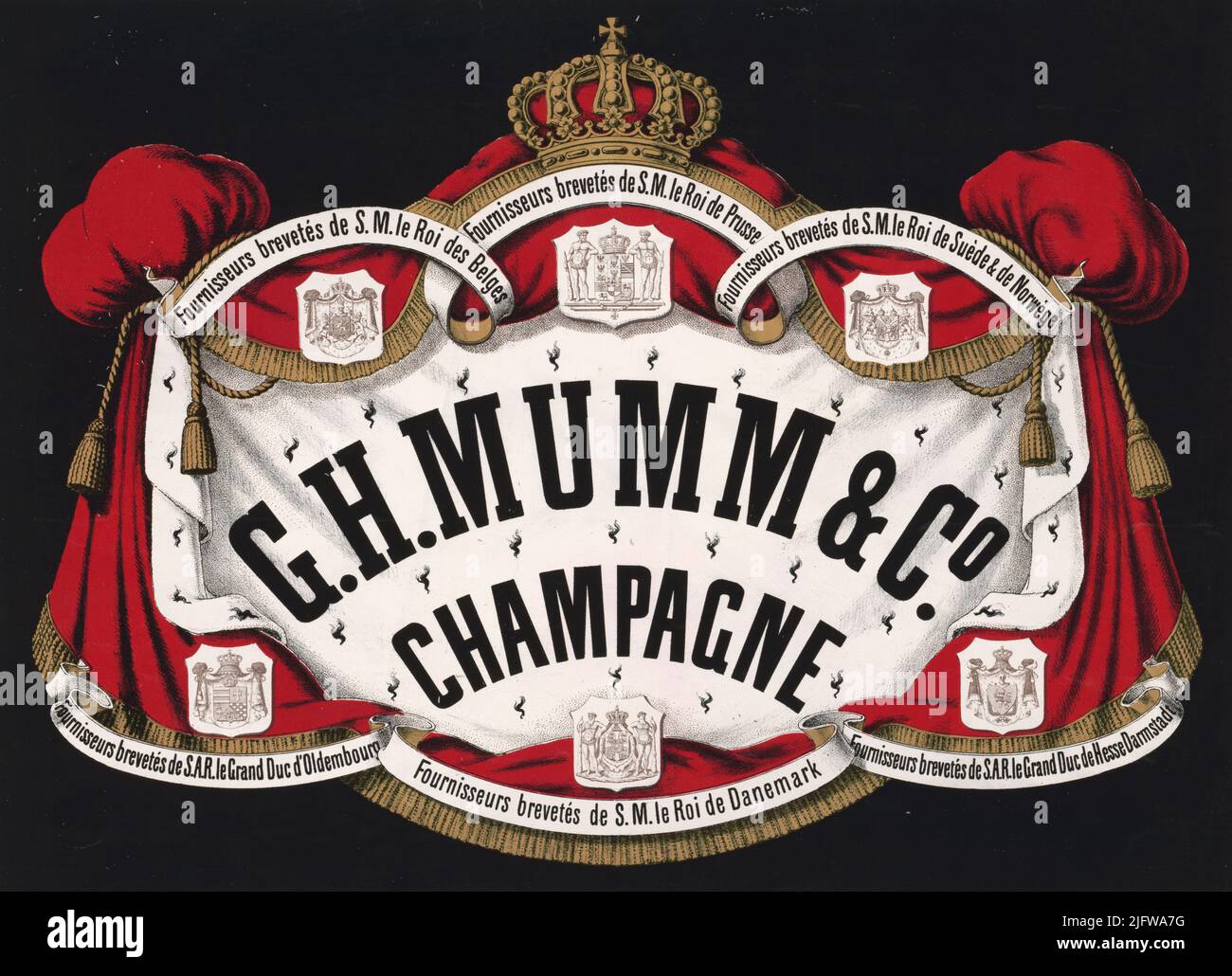 1876 Anzeige für G. H. Mumm & Co., Champagner Stockfoto